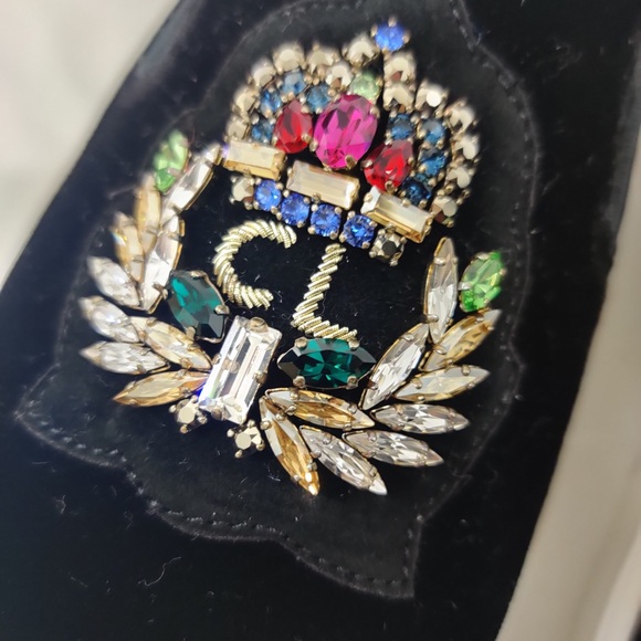 Christian Louboutin Black Embroidered Women’s Shoes - Picture 2 of 5